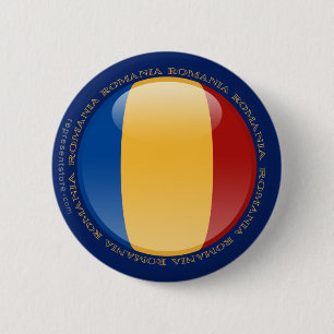 Romania Bubble Flag 6 Cm Round Badge