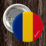 Romania button, patriotic Romanian Flag 3 Cm Round Badge<br><div class="desc">Buttons: Romania & Romanian Flag - love my country,  travel,  holiday,  national patriots / sports fans</div>