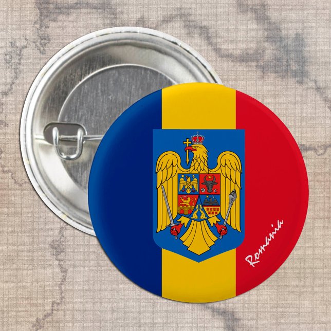 Romania button, patriotic Romanian Flag fashion 3 Cm Round Badge (Creator Uploaded)