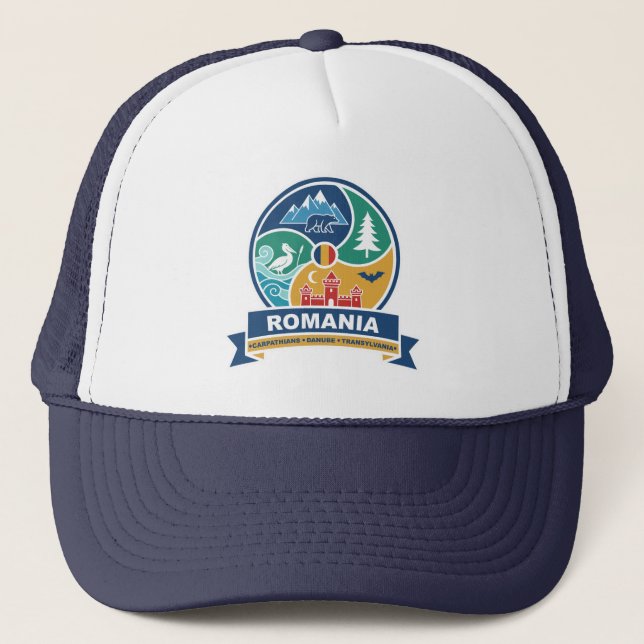 Romania Carpathians Danube Transylvania Trucker Hat (Front)