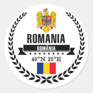 Romania Classic Round Sticker