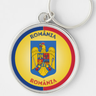 Romania Coat of Arms Circle Shape Key Ring