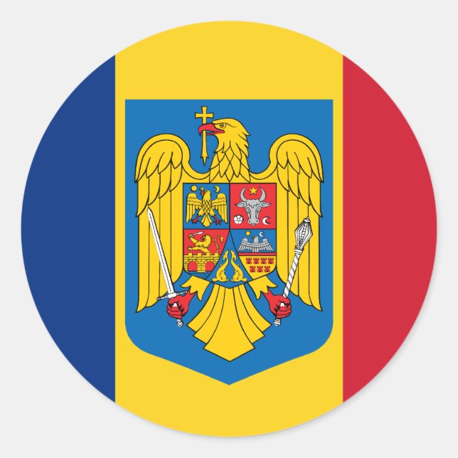 Romania Coat Of Arms, Republic of the Congo Classic Round Sticker (Front)
