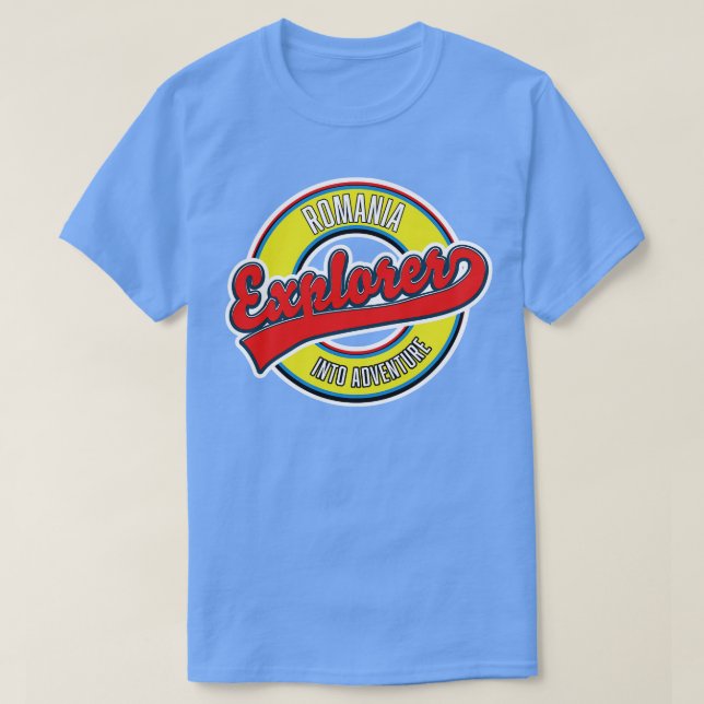 Romania explorer into adventure logo T-Shirt (Design Front)