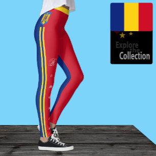 Romania fashion leggings, Romanian Flag /sports Leggings