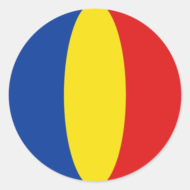 Romania Fisheye Flag Sticker (Front)