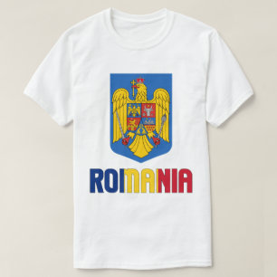 Romania Flag and Coat Of Arms Patriotic T-Shirt