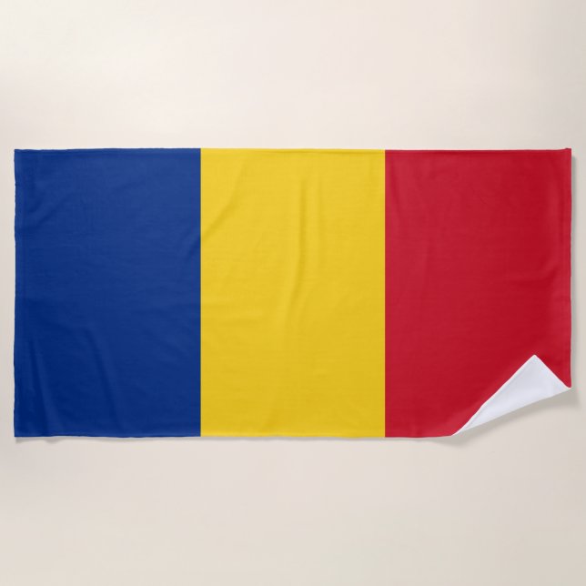 Romania Flag Beach Towel (Front)