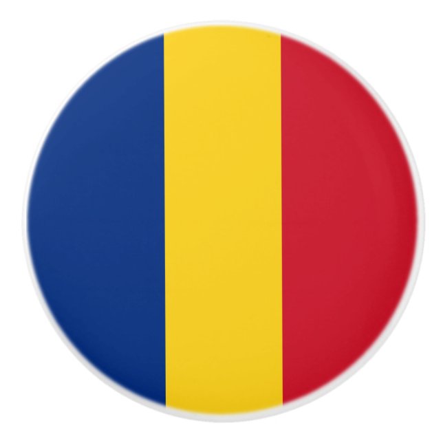Romania flag ceramic knob (Front)
