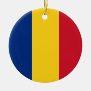 Romania Flag Ceramic Tree Decoration