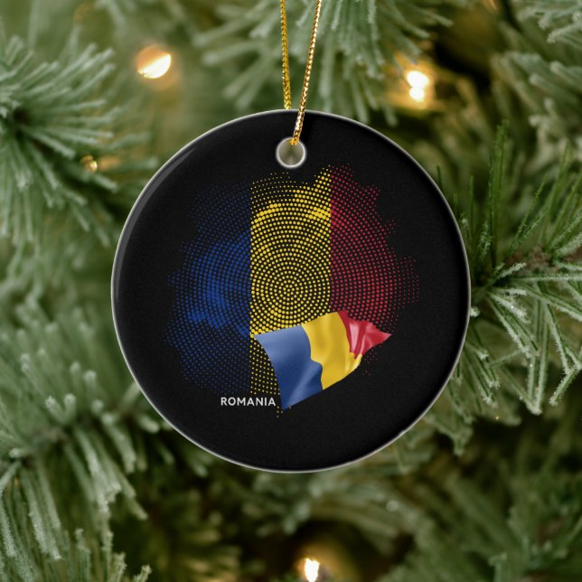 Romania flag ceramic tree decoration (Tree)
