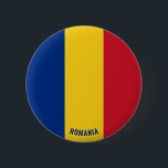 Romania Flag Charming Patriotic 6 Cm Round Badge<br><div class="desc">Romania Flag Charming Patriotic Button with the Romania flag printed all over the button. Country name is subtly integrated in the design on the bottom. Text is fully customizable using "Customize it!" feature. This beautiful Romania Button is the stylish gift for any occasion. © 2021 CoutriesOfTheWorld</div>