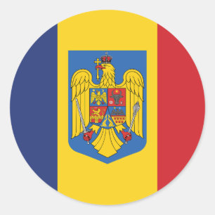 Romania Flag Classic Round Sticker