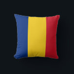 Romania Flag Cushion<br><div class="desc">The Romanian flag is a vertical triband. The used colours in the flag are blue, red, yellow. The proportion of the Romanian flag is 2:3. The Flag of Romania was adopted in 1989. The first use of the current flag design was in 1867. The last change to the current Romanian...</div>