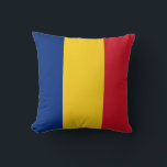 Romania Flag Cushion<br><div class="desc">The Romanian flag is a vertical triband. The used colours in the flag are blue, red, yellow. The proportion of the Romanian flag is 2:3. The Flag of Romania was adopted in 1989. The first use of the current flag design was in 1867. The last change to the current Romanian...</div>
