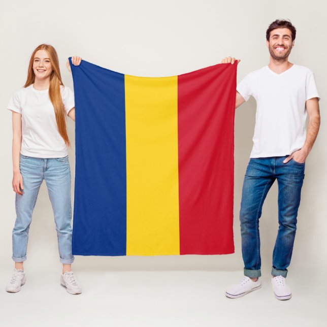 Romania flag fleece blanket (In Situ)
