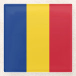 Romania Flag Glass Coaster<br><div class="desc">Patriotic flag of Romania.</div>