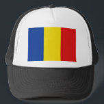 Romania Flag Hat<br><div class="desc">This trucker hat sports the flag of Romania. Keep a cool head with a little Romanian flair.</div>