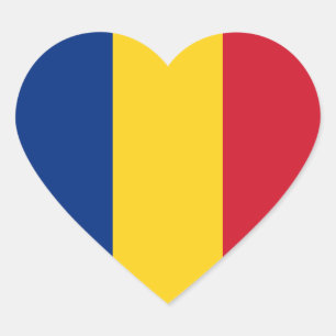 Romania Flag Heart Sticker