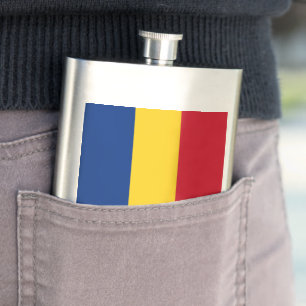 Romania flag hip flask