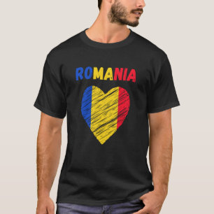 Romania Flag Holiday Romania Heart Romanian Flag T-Shirt