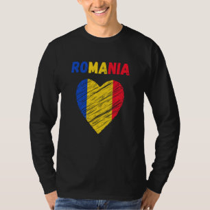 Romania Flag Holiday Romania Heart Romanian Flag T-Shirt