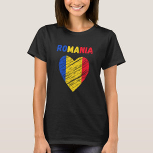 Romania Flag Holiday Romania Heart Romanian Flag T-Shirt