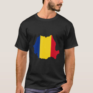 Romania flag in Romania outline Romania T-Shirt