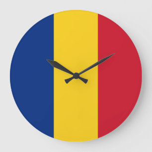 Romania Flag Large Clock