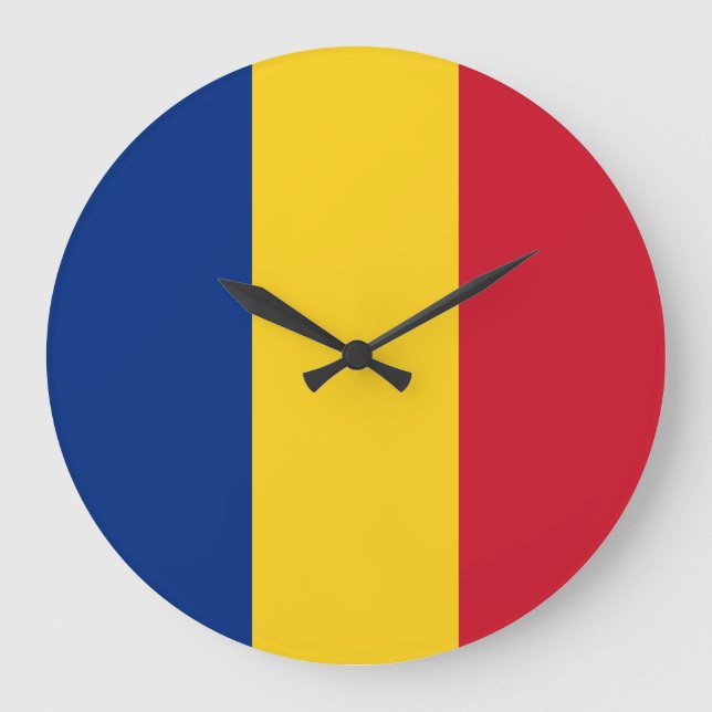 Romania Flag Large Clock (Front)
