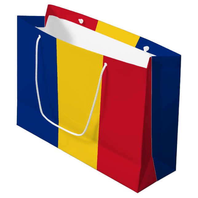 Romania flag large gift bag (Front Angled)
