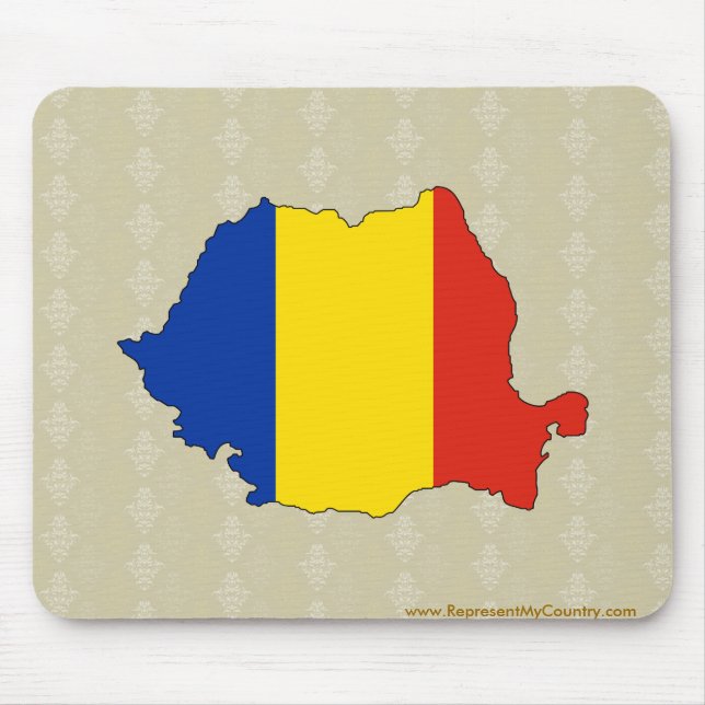 Romania Flag Map full size Mouse Pad (Front)