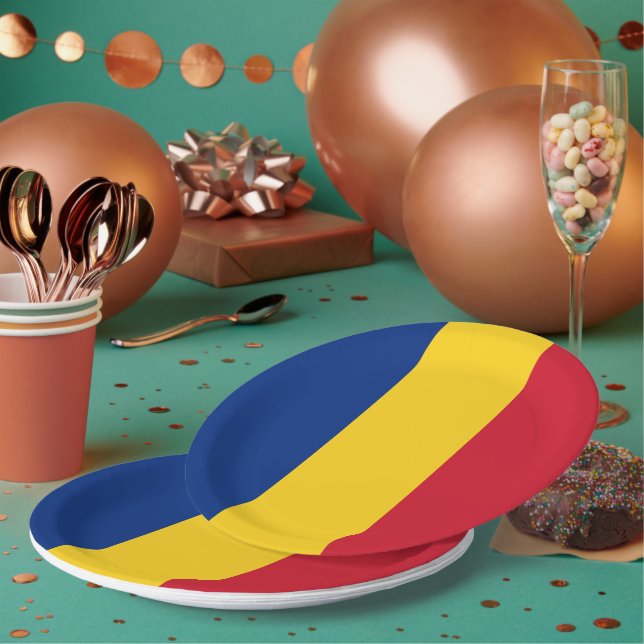 Romania flag paper plate (Multi)