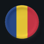 Romania Flag Paper Plate<br><div class="desc">Patriotic flag of Romania.</div>