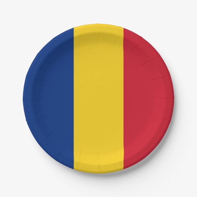 Romania Flag Paper Plate (Front)