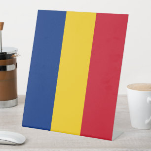 Romania flag pedestal sign