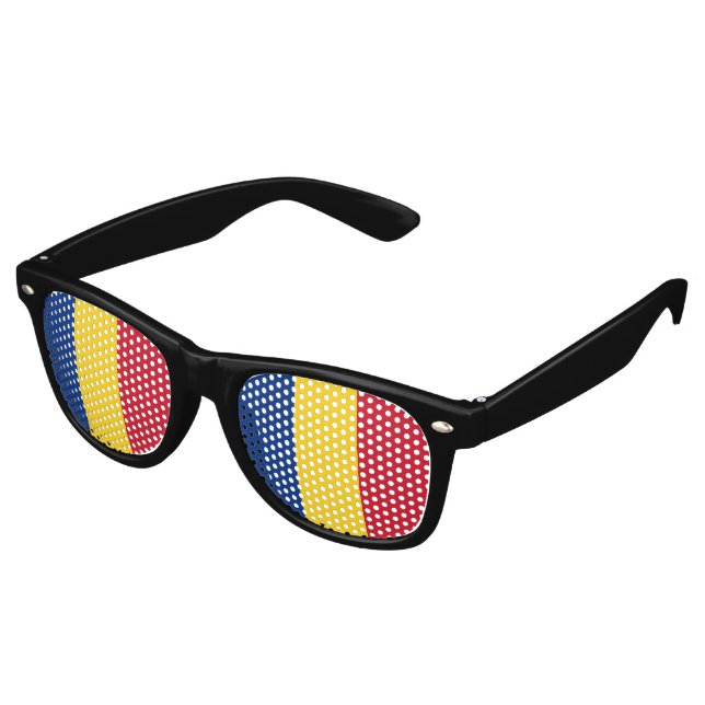 Romania flag retro sunglasses (Angled)