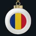 Romania Flag Romanian Patriotic Ceramic Ball Christmas Ornament<br><div class="desc">Flag of Romania products for Romanian patriots.</div>