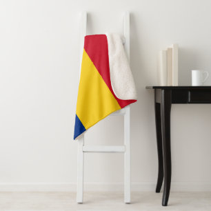 Romania flag sherpa blanket