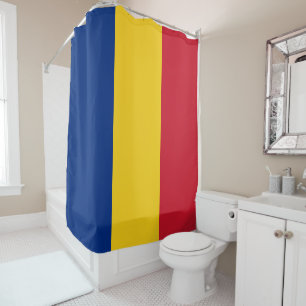 Romania flag shower curtain