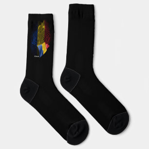 Romania flag socks