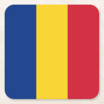 Romania Flag Square Paper Coaster<br><div class="desc">Patriotic flag of Romania.</div>