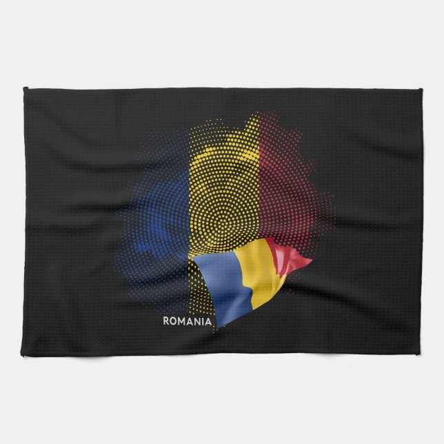 Romania flag tea towel (Horizontal)