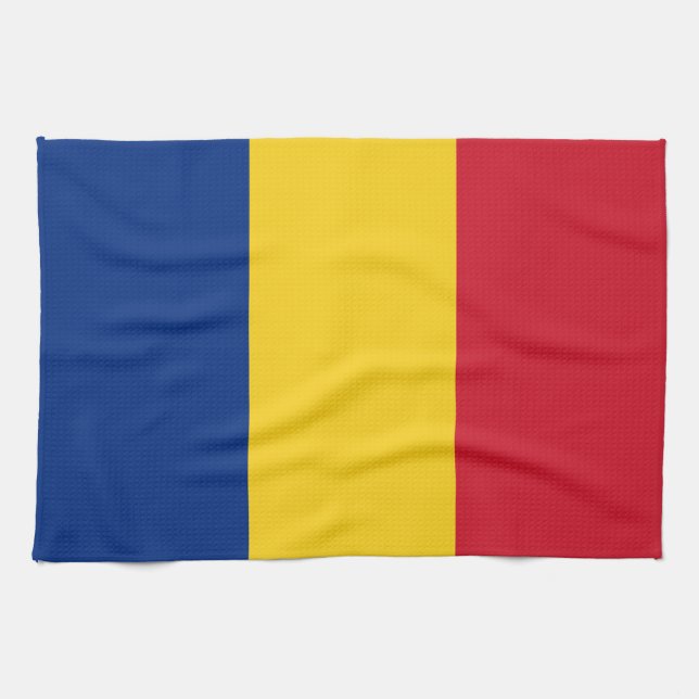 Romania Flag Tea Towel (Horizontal)