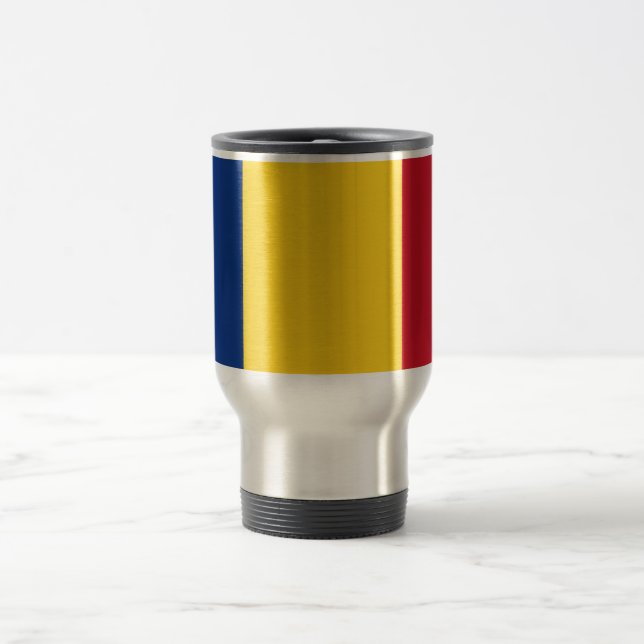 Romania Flag Travel Mug (Center)