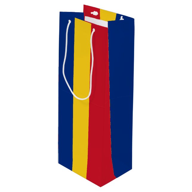Romania flag wine gift bag (Front Angled)