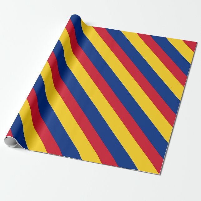 Romania Flag Wrapping Paper (Unrolled)