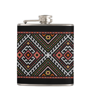 romania folk symbol popular motif costume balcans hip flask