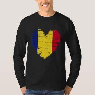 Romania Heart Romanian Flag Romanian Pride T-Shirt