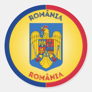 Romania Heritage Emblem Classic Round Sticker